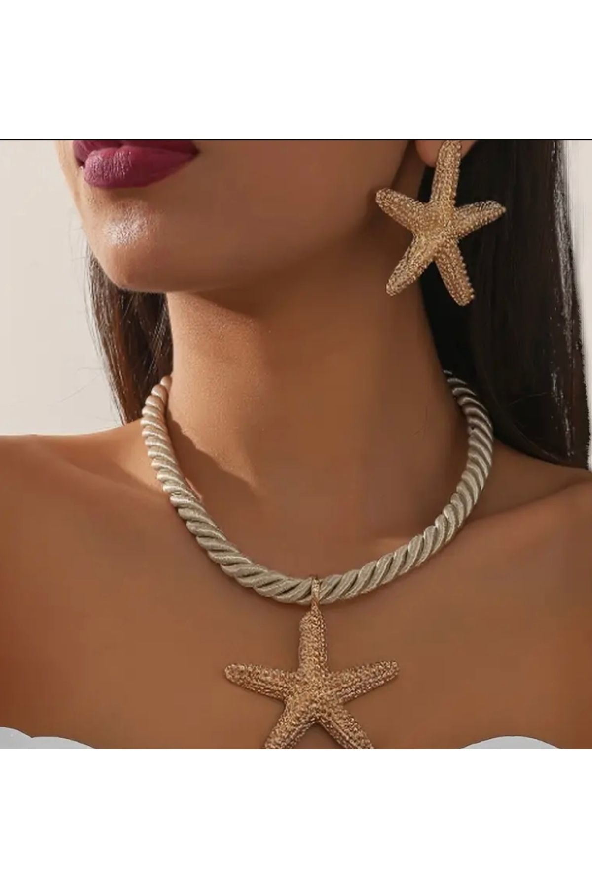 Mojo Jewellery Plaj Stili Deniz Yıldızı Bohem Kolye Ve Küpe