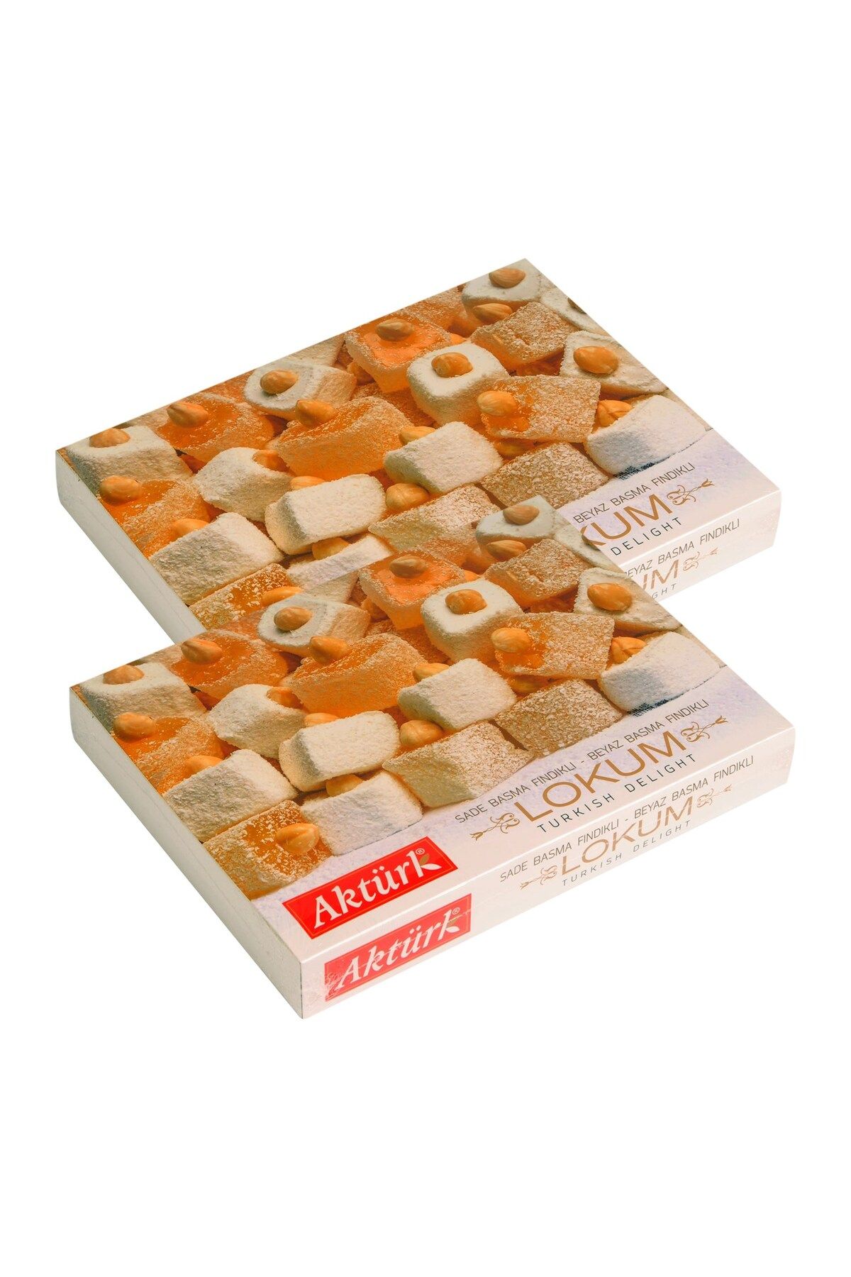 Aktürk Lokum Sade ve Beyaz Fındıklı 750 gr x 2 Adet