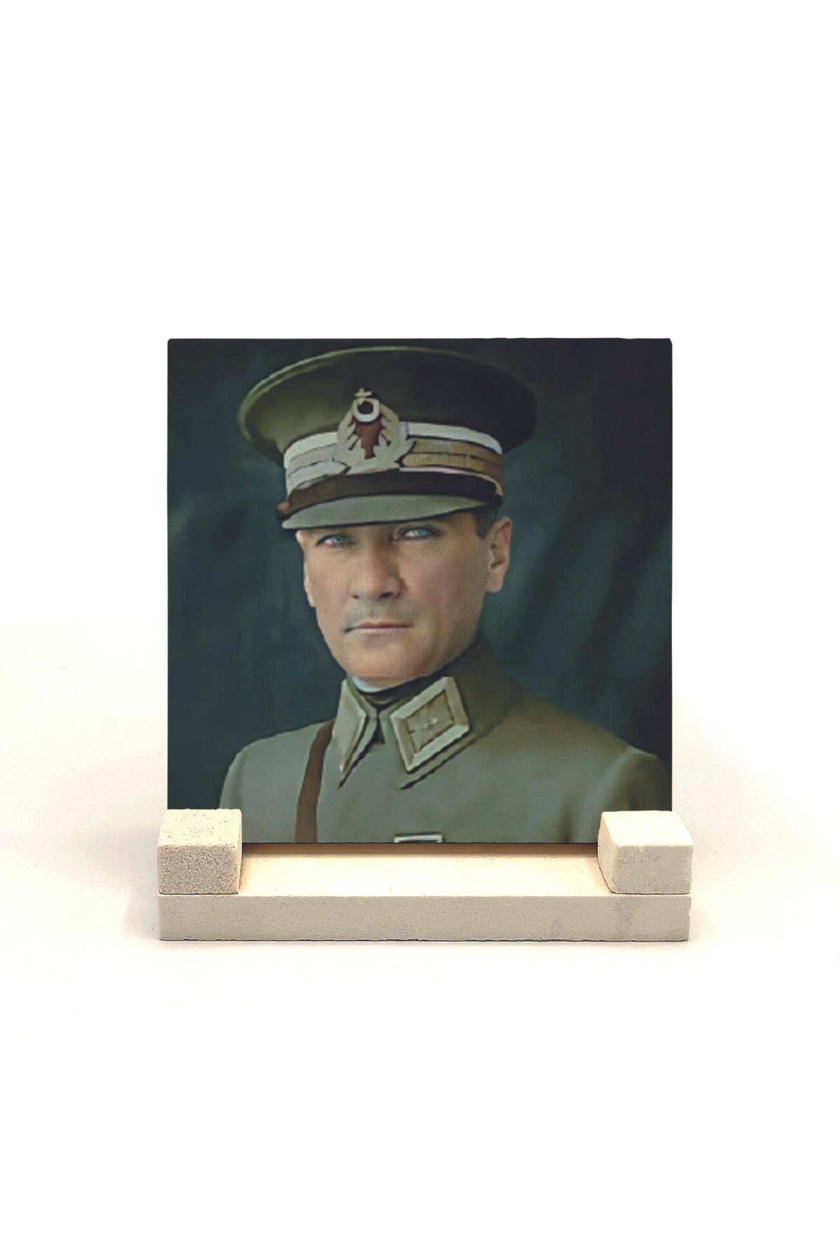 Souvenest Atatürk Baskılı Doğaltaş Masaüstlük 10x10 Krt-102