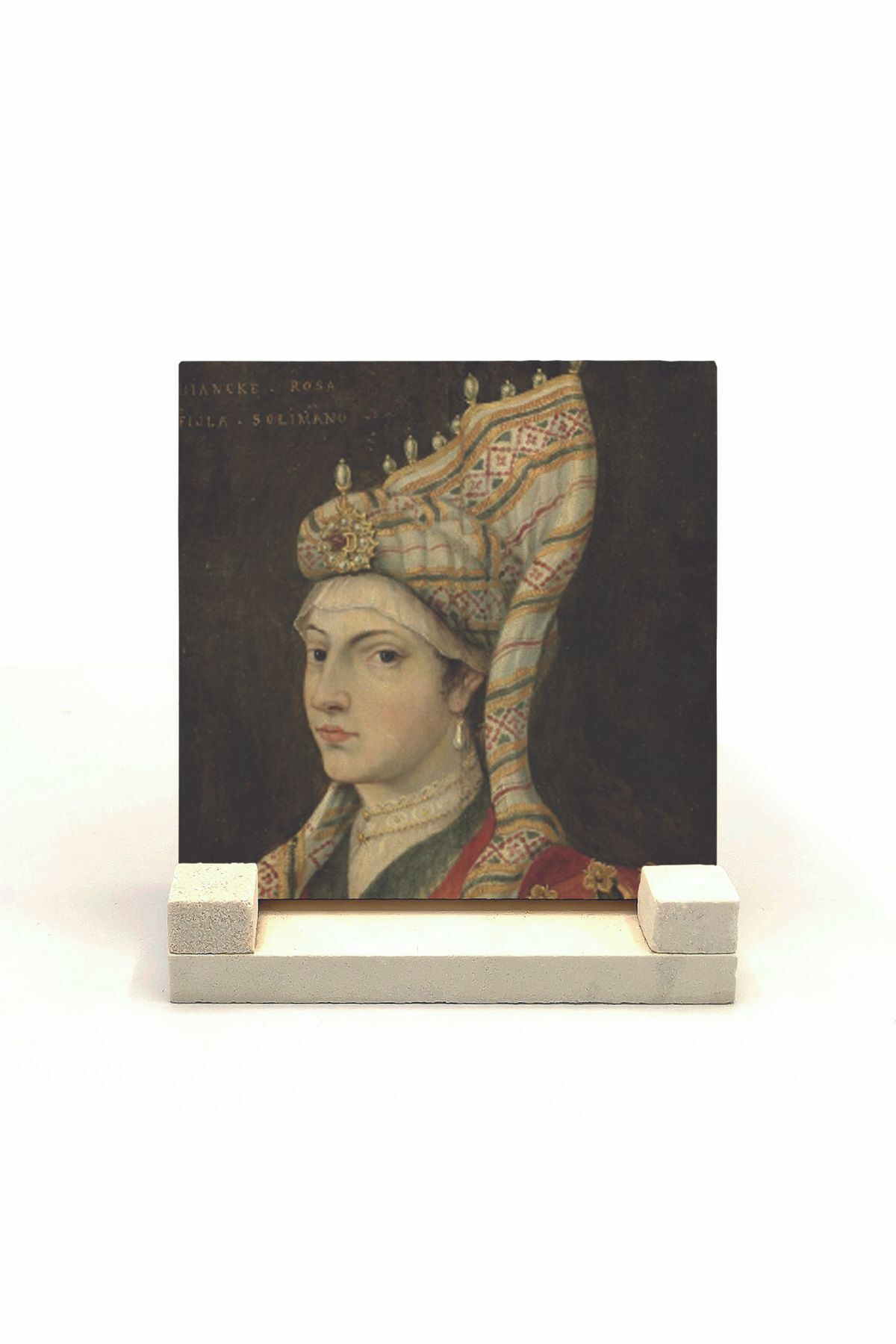 Souvenest Hürrem Sultan Baskılı Doğaltaş Masaüstlük 10x10 Krt-95
