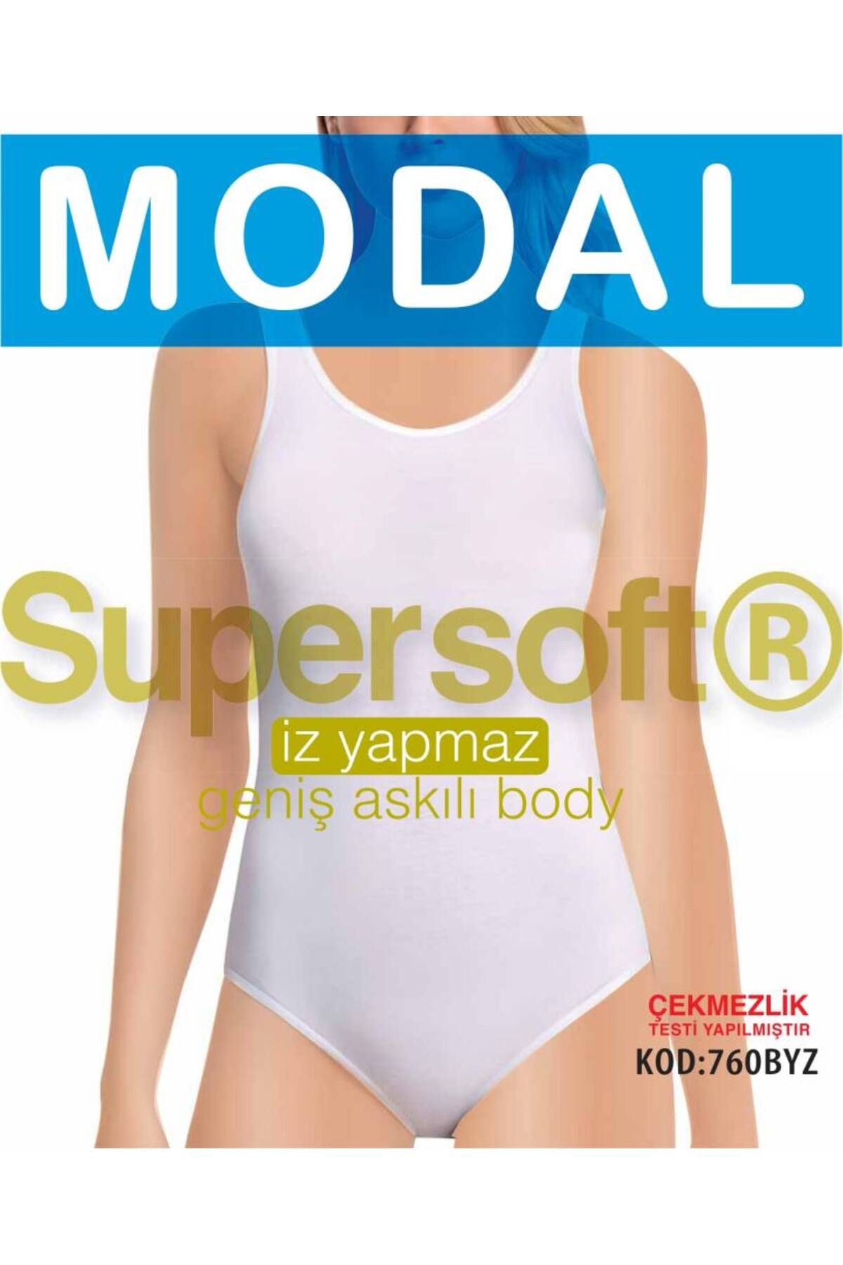 Star KADIN BEYAZ MODAL GENİŞ ASKILI ÇITÇITLI BODY