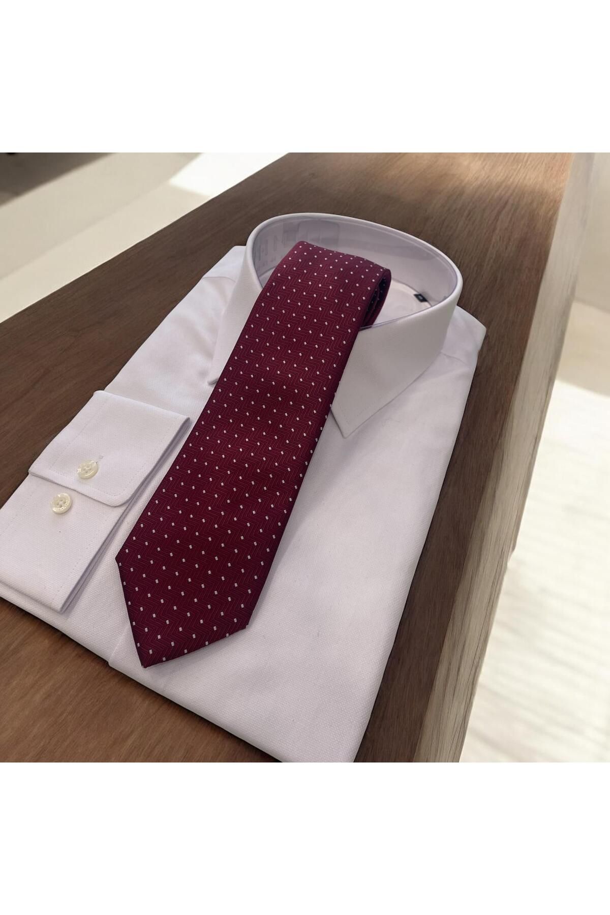 Sarar Mikro Desen Bordo Kravat