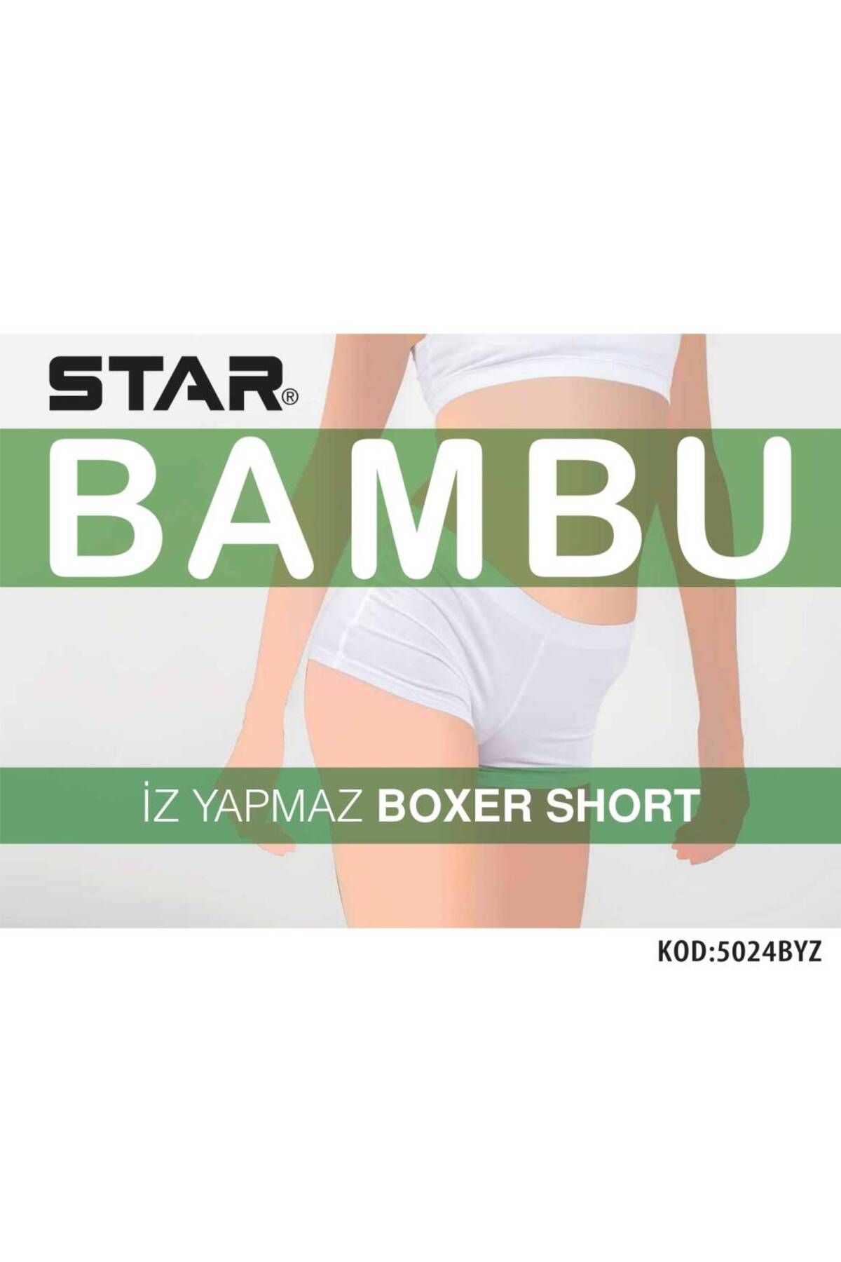 Star KADIN BEYAZ ORGANİK BAMBU BOXER KÜLOT