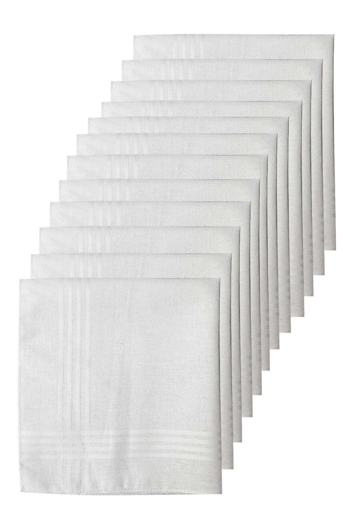 merland benvecocuk 12li Paket Klasik Cep Hediyelik Bayram Mendili %100 Pamuklu 30x30 Cm