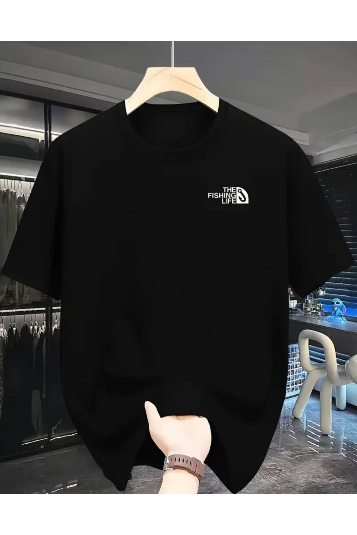 warn Göğüs Baskılı Basic T-Shirt