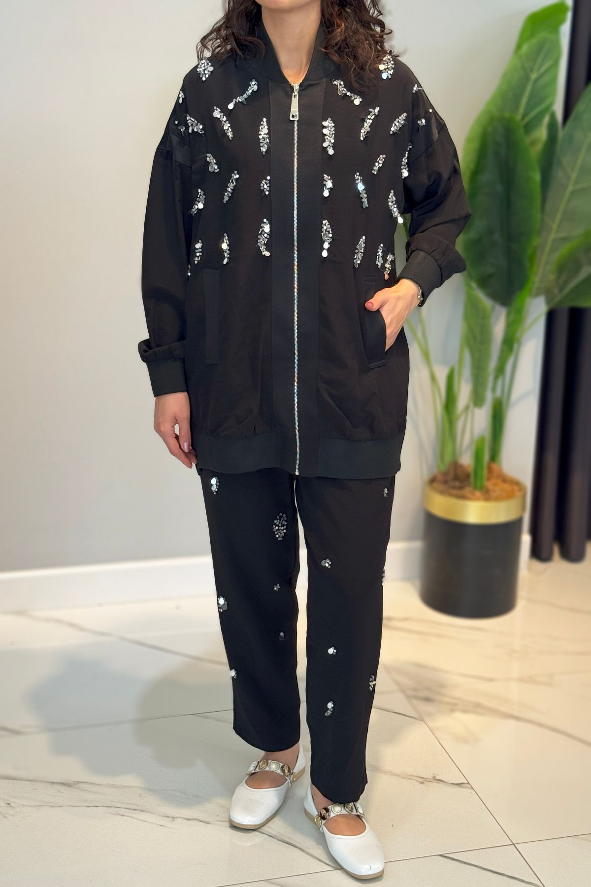 Missemramiss Zıpper Casual Takım 4770 Siyah