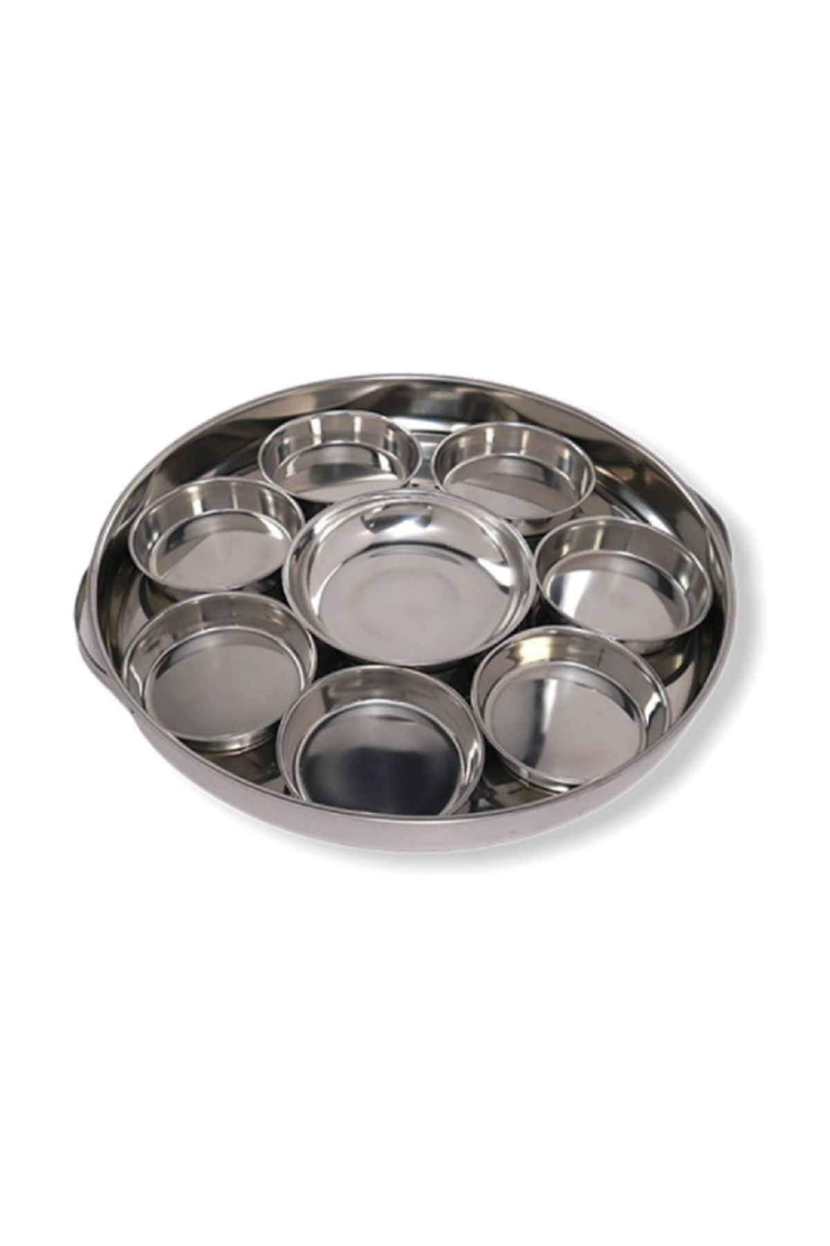 صحن فطور استيل 9 قطع بغطاء