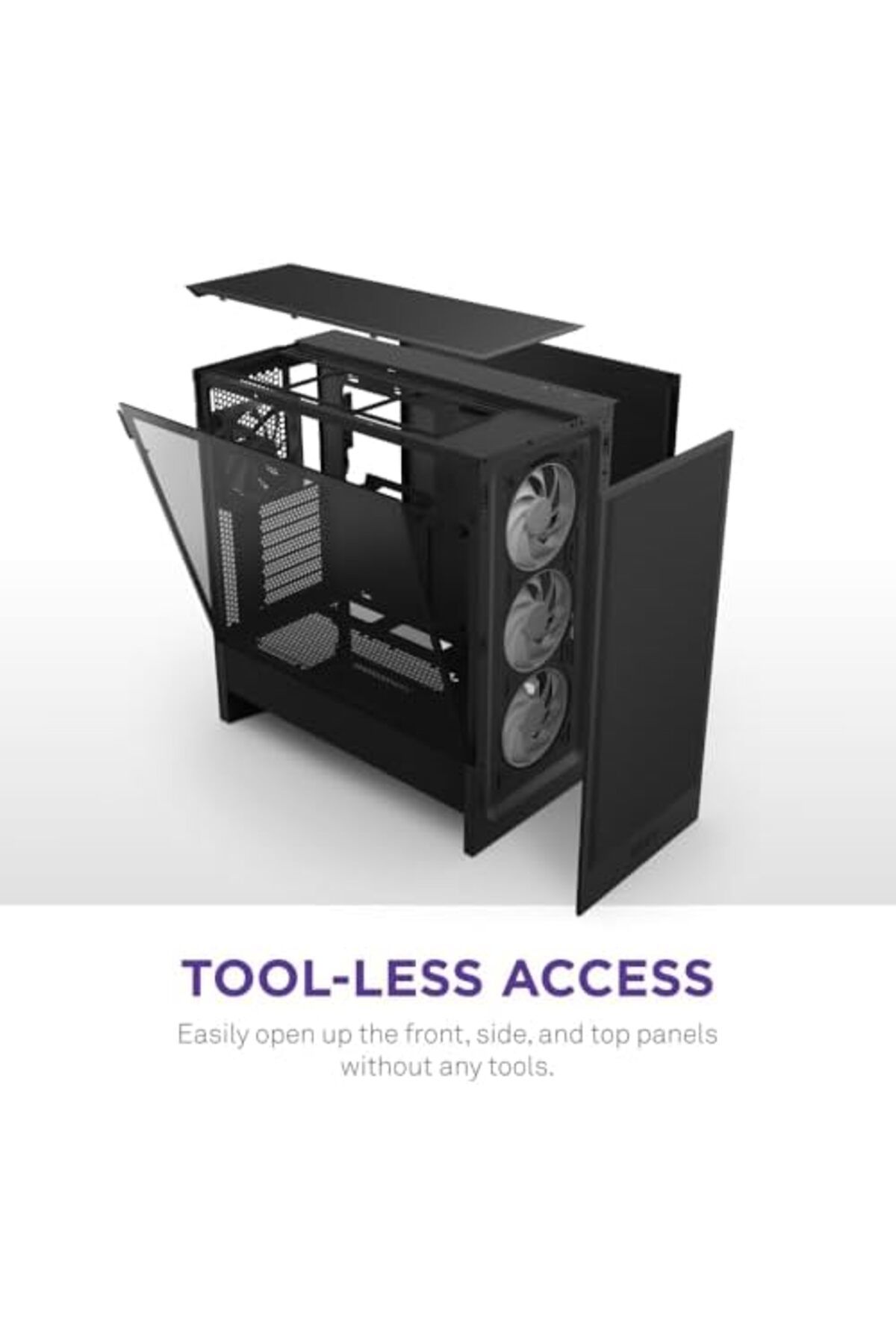 Nzxt-H5 Flow RGB 2024 Compact ATX Mid-Tower Gaming Case - High Airflow - F360 RGB Core CV Included - 9
