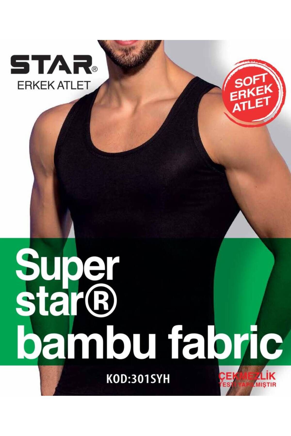 Star 3 LÜ ERKEK ORGANİK BAMBU ATLET