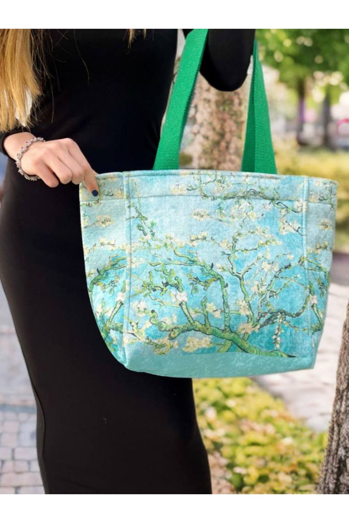 ECHARMBUTIK Van Gogh Badem Çiçeği Model Kadın Çanta