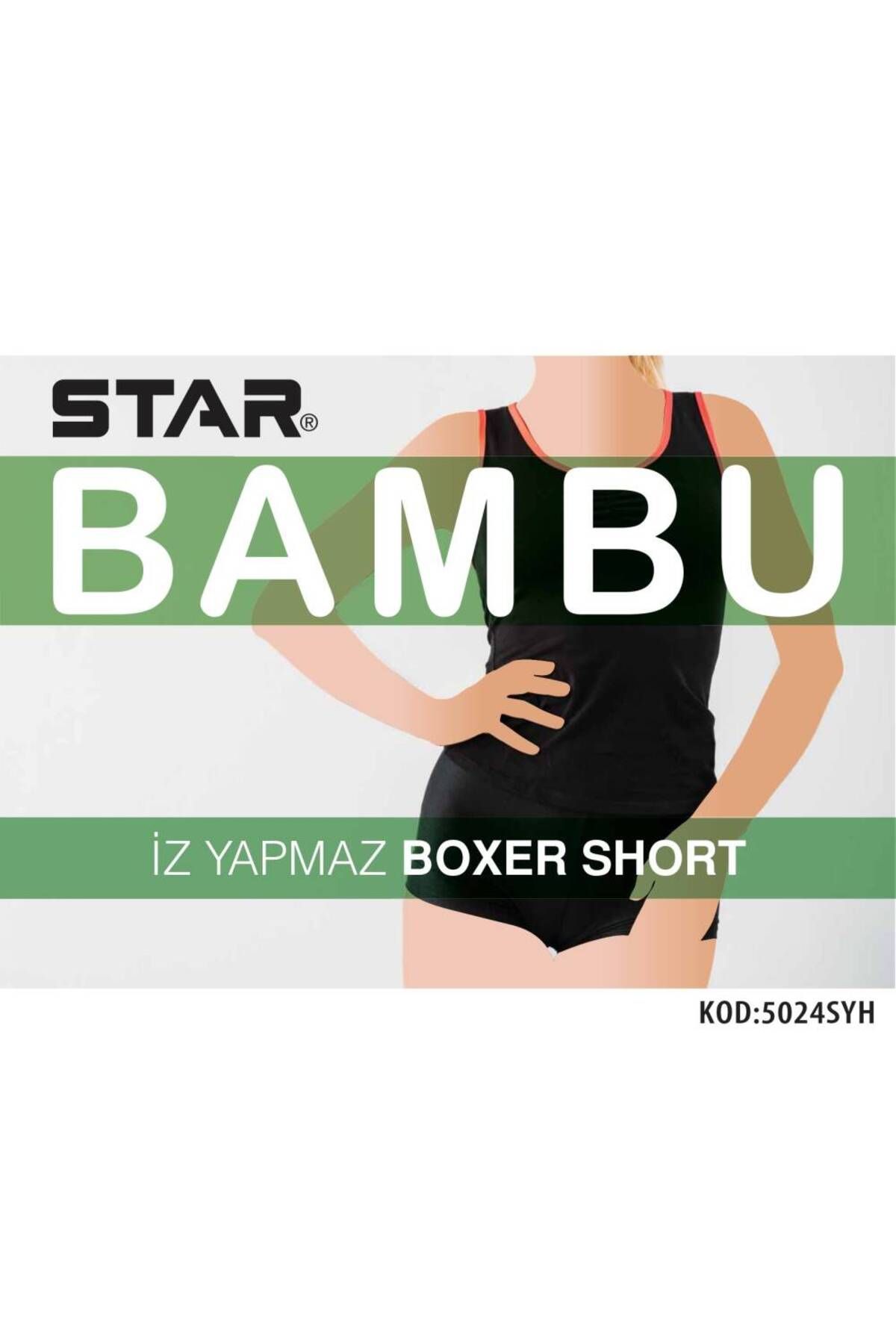 Star KADIN SİYAH ORGANİK BAMBU BOXER KÜLOT