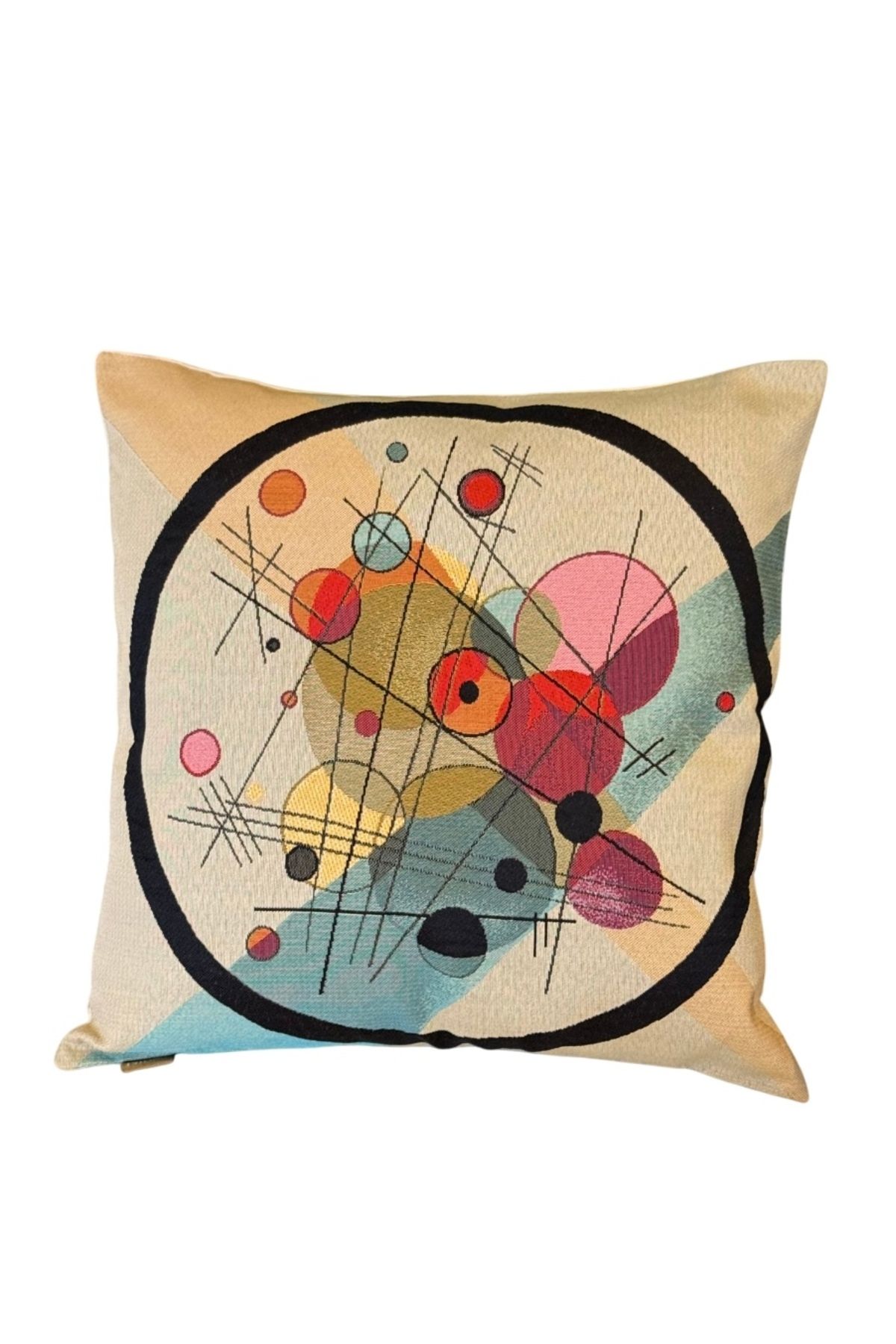 ESM Home Orbit Renkli Daire Desenli Kırlent Kılıfı 50x50