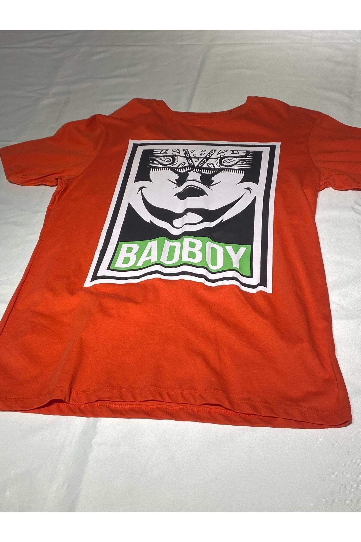 BETHEREASON tişört turuncu badboy Mickey baskılı