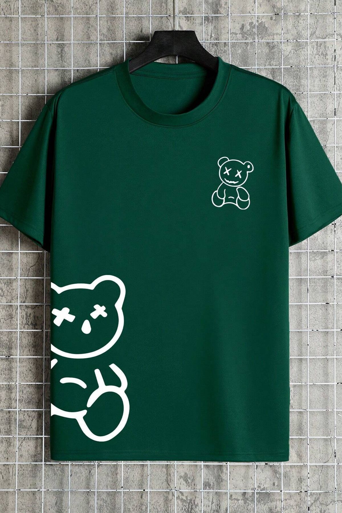 ModaSphere Unisex Draw Bear Baskılı Tasarım Tshirt