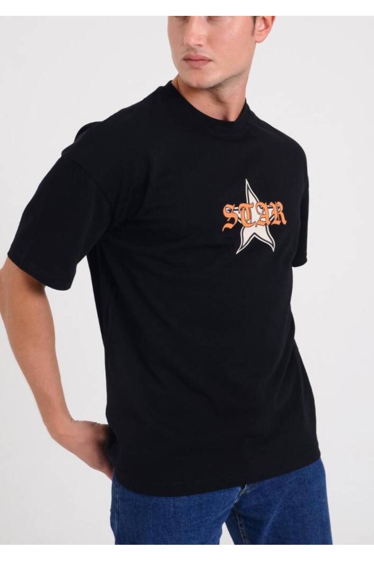 Star ERKEK OVERSİZE DART LOGOLU T-SHİRT