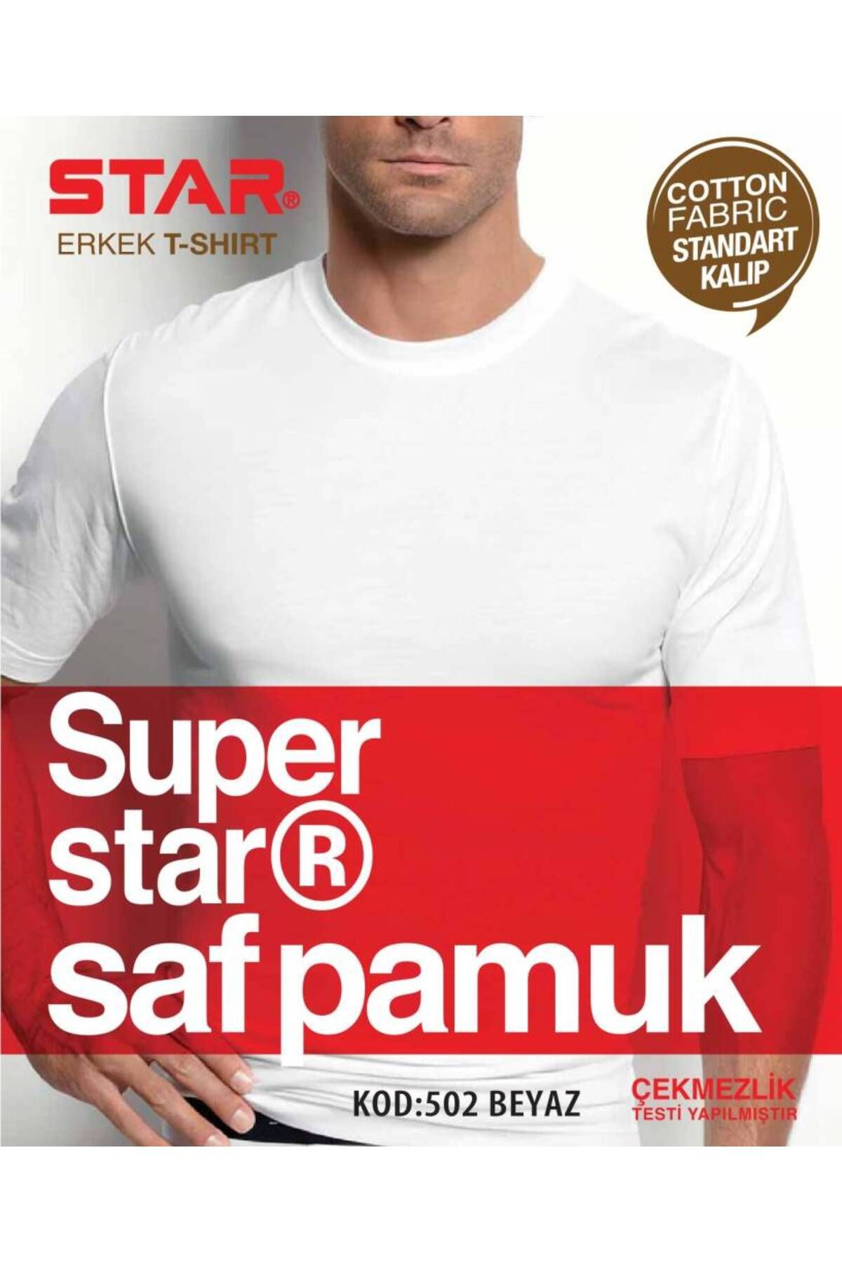 Star 3 LÜ ERKEK SAF PAMUK SIFIR YAKA KISAKOL T-SHİRT
