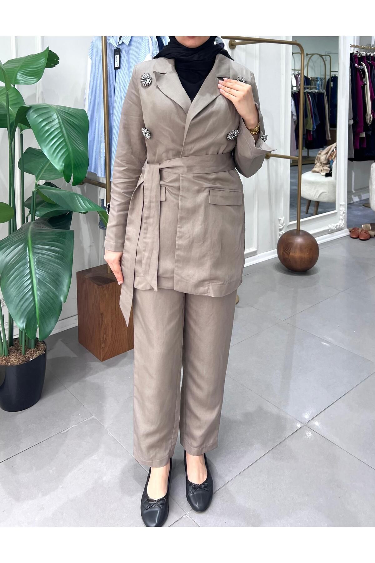 Missemramiss LİNEN KETEN CEKETLİ