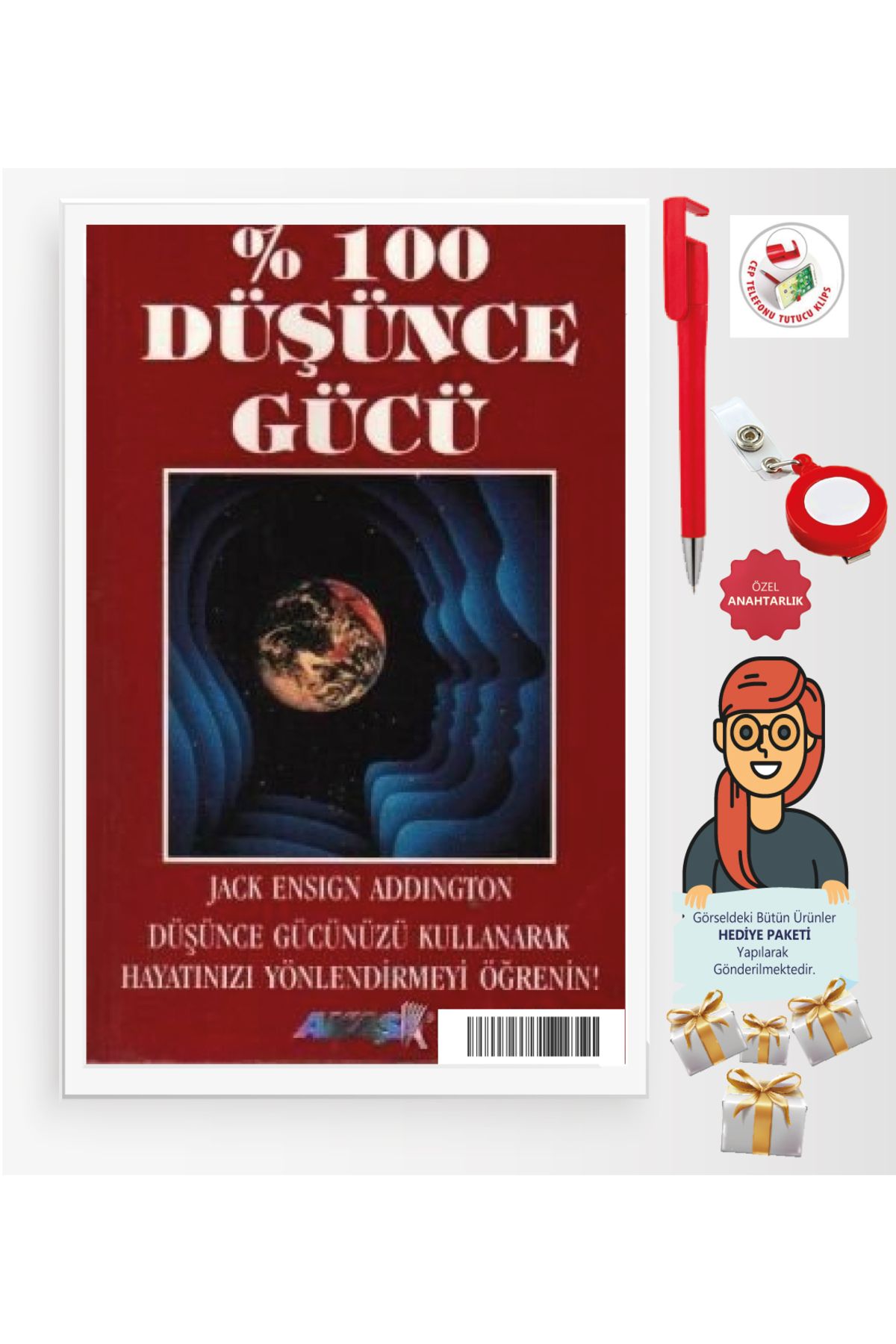 Akaşa Yayınları Maje Hediye+% 100 Düşünce Gücü(Jack Ensign Addington)-Bireysel Gelişim-Akaşa Kitap