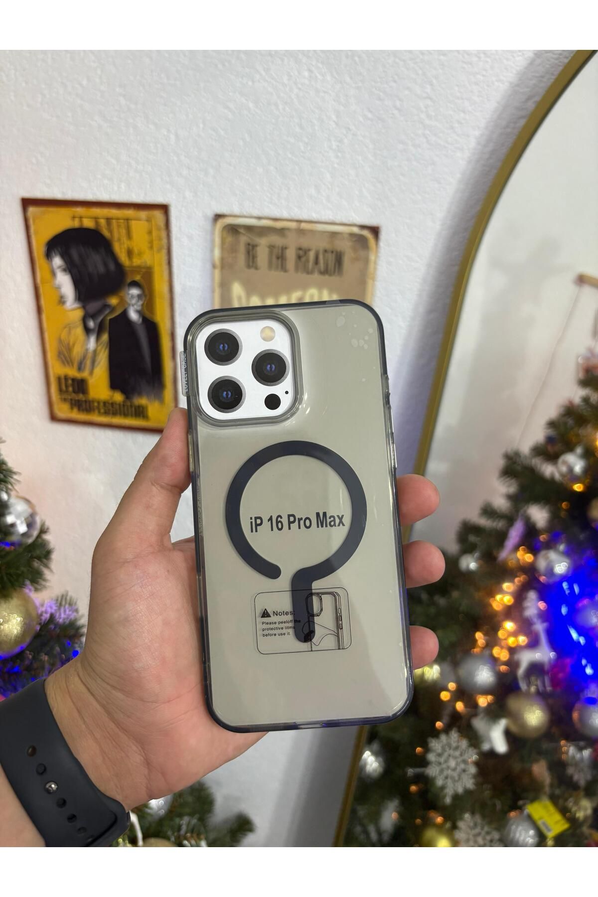 Kilif365 SİYAH ŞEFFAF SERT SLİKON MAGSAFE İPHONE 16 PRO MAX TELEFON KILIFI