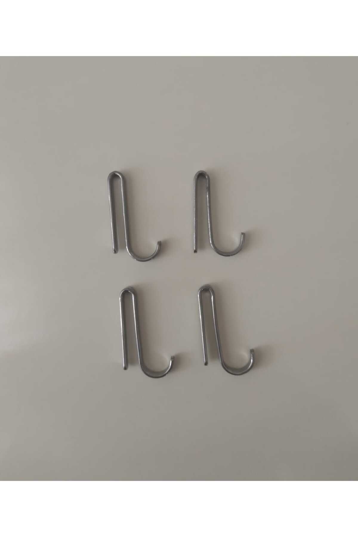 YÜCEKAYA TİCARET 4 Adet Krom Metal Kanca Askı Toparlayıcı Kanca Havlu Lif Asma Aparatı Gümüş