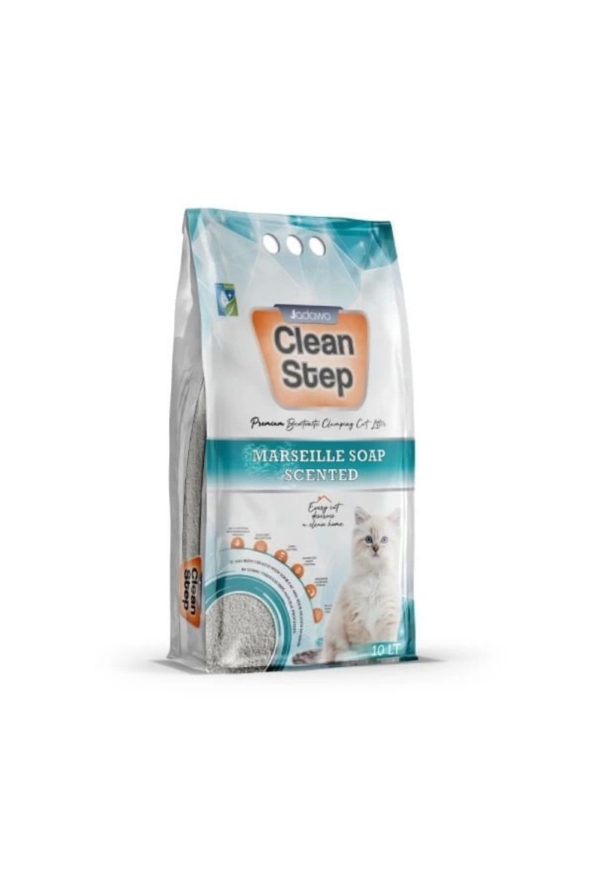 YNT İthalat Clean Step Aktif Karbonlu Marsilla Kokulu İnce Taneli Topaklanan Bentonit Kedi Kumu 5 Lt