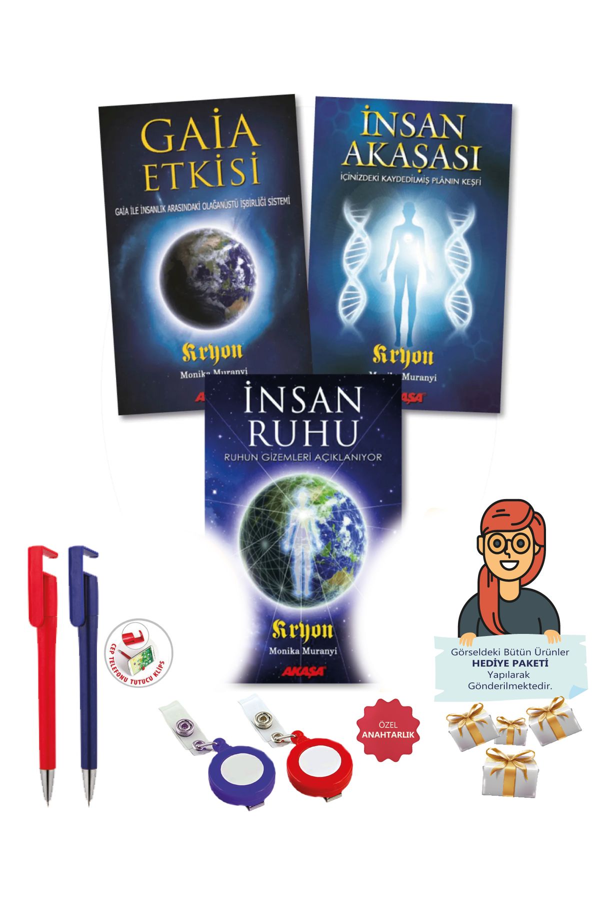 Akaşa Yayınları Maje Hediye+İnsan Ruhu+İnsan Akaşası+Gaia Etkisi(Monika Muranyi) 3 Kitap-Bireysel Gelişim