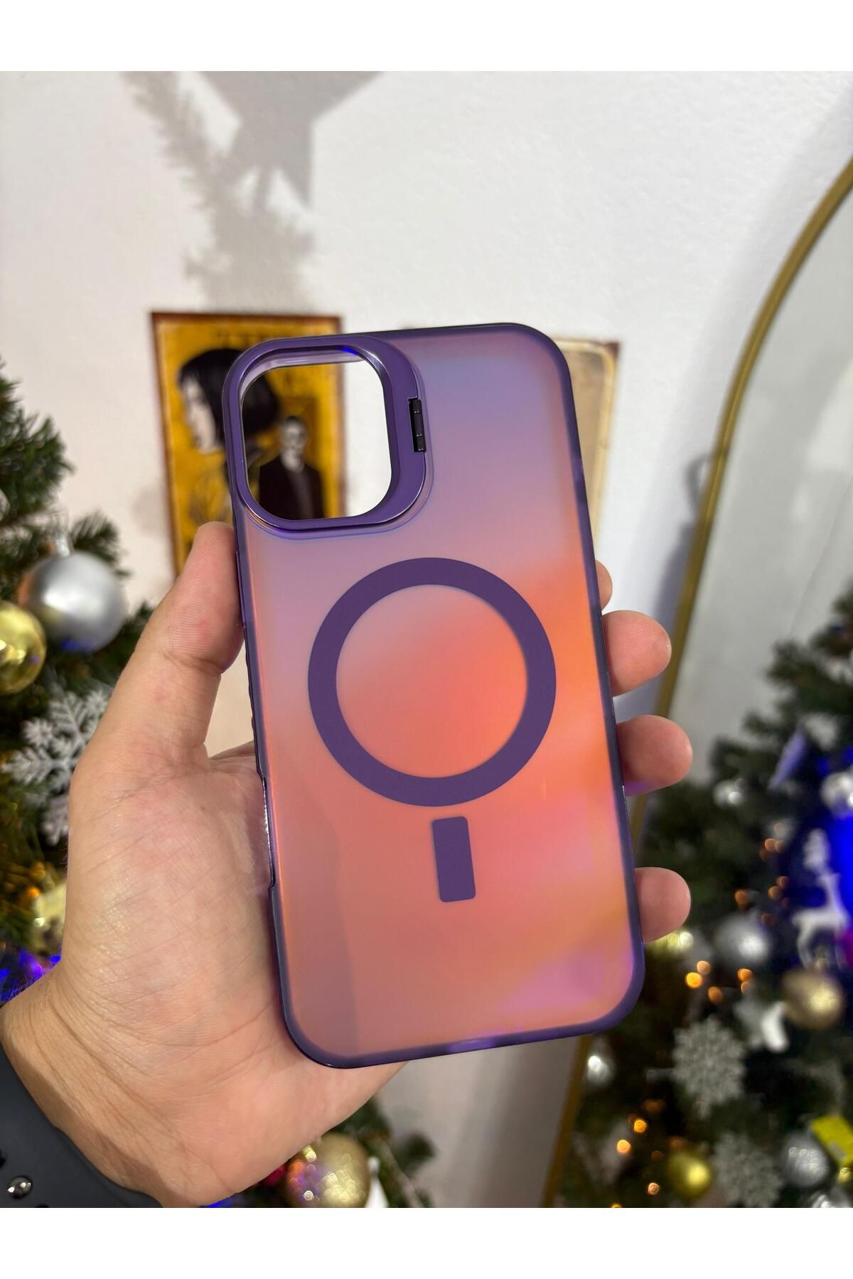 Kilif365 HOLOGRAM ŞEFFAF MAGSAFE İPHONE 16 PLUS TELEFON KILIFI KAMERA DESTEKLİ