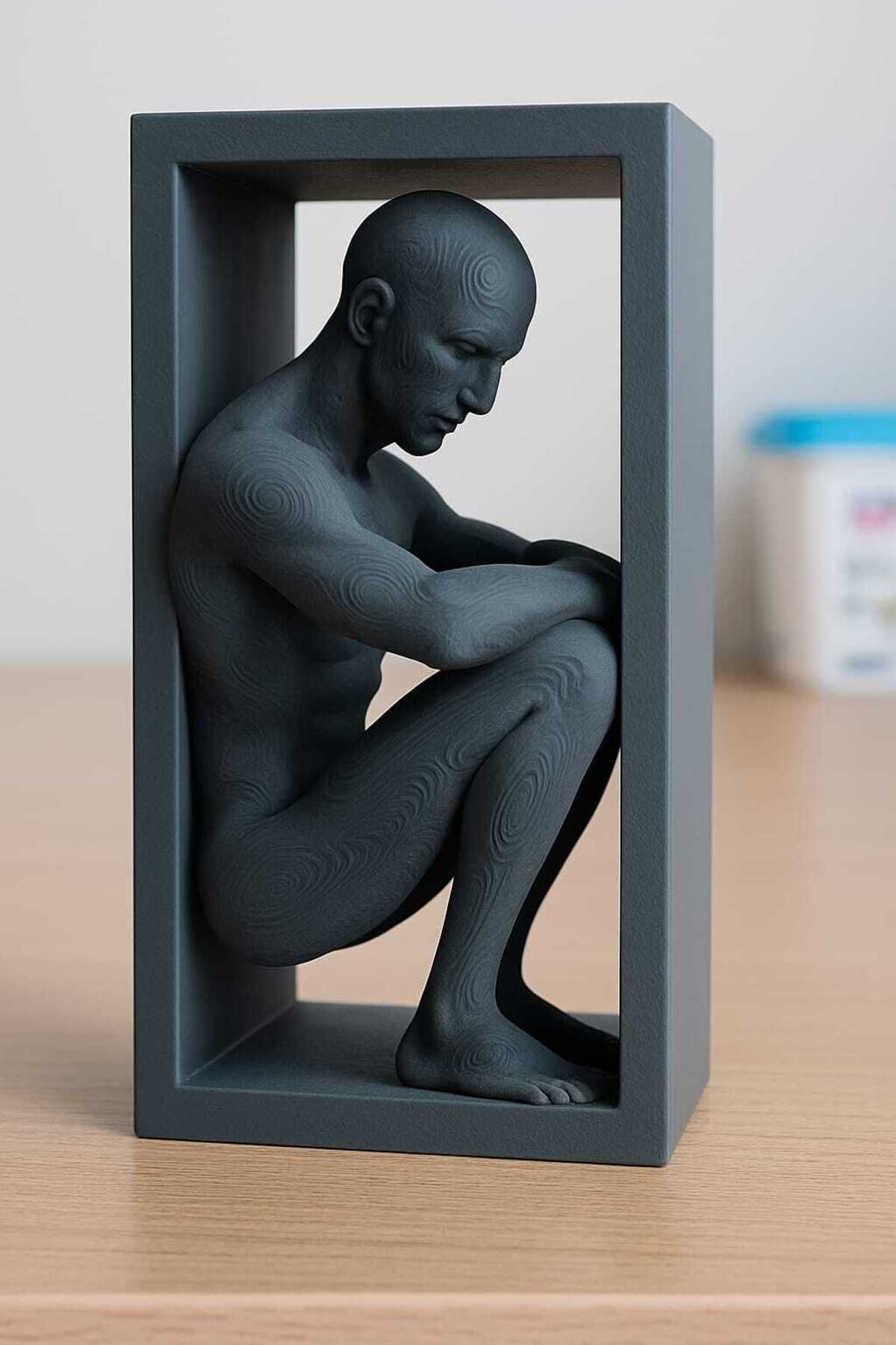 Home Düşünen Erkek Heykeli Modern Sanat Dekoru 3d Baskı VOLTREX DESIGN ÖZEL TASARIMI