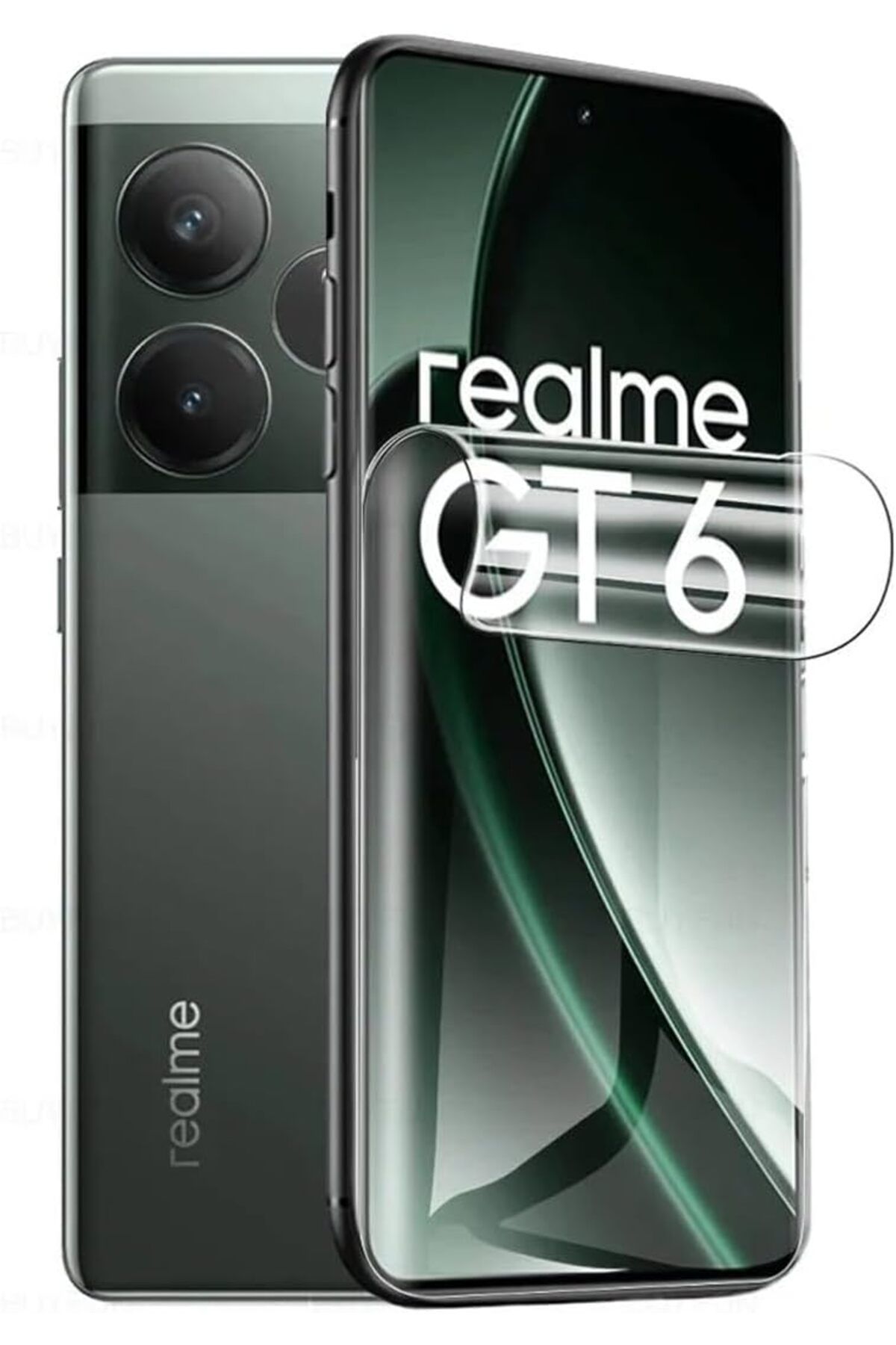 aheaks Realme GT 6 Hydrogel Ekran Koruyucu İnce Jelatin - Kamera Kısmı Açık