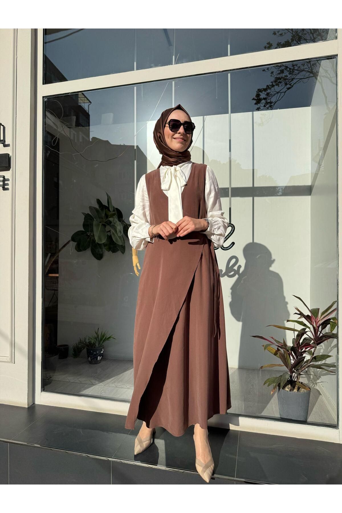 Almarwah Black Jile Detaylı Kadın Takım Kahve