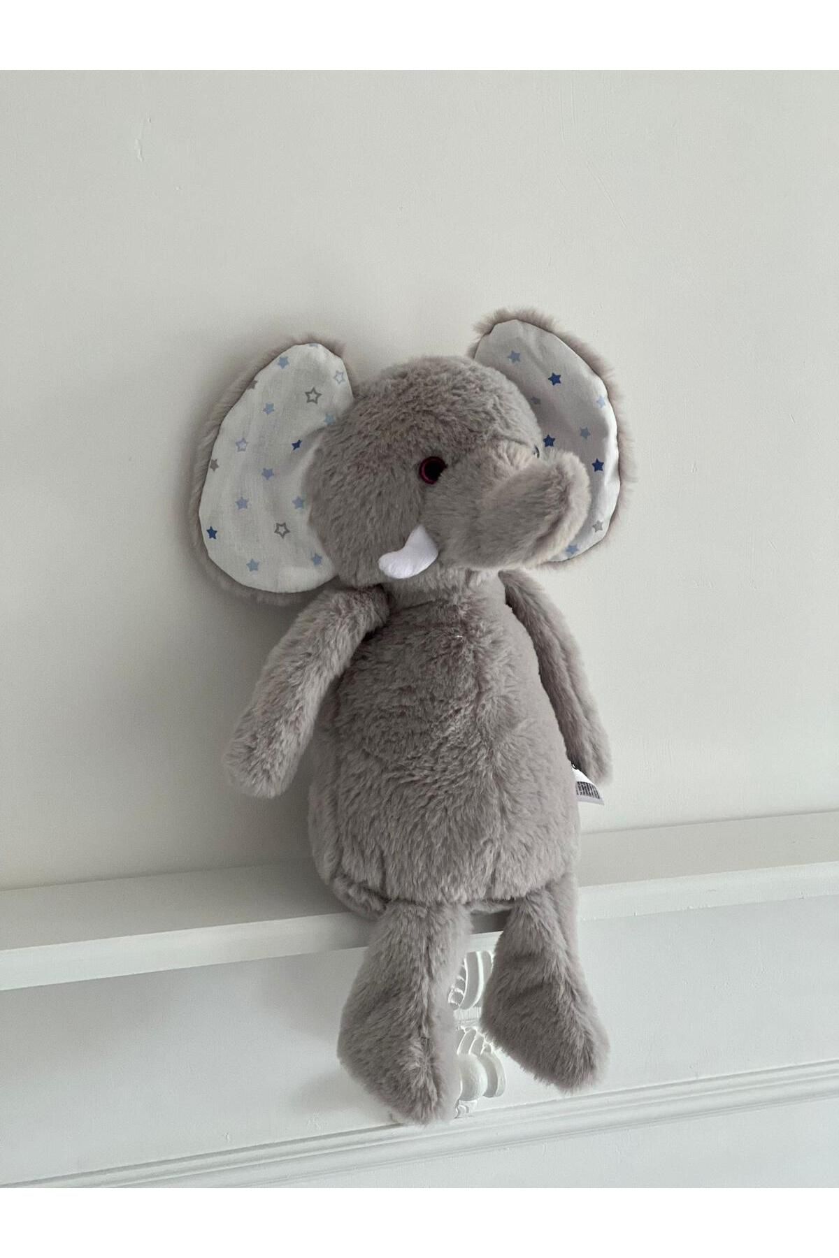 MR.Frenks Çocuk Sevimli FİL Oyun&Uyku Arkadaşı Peluş Yastık Gri 35 cm