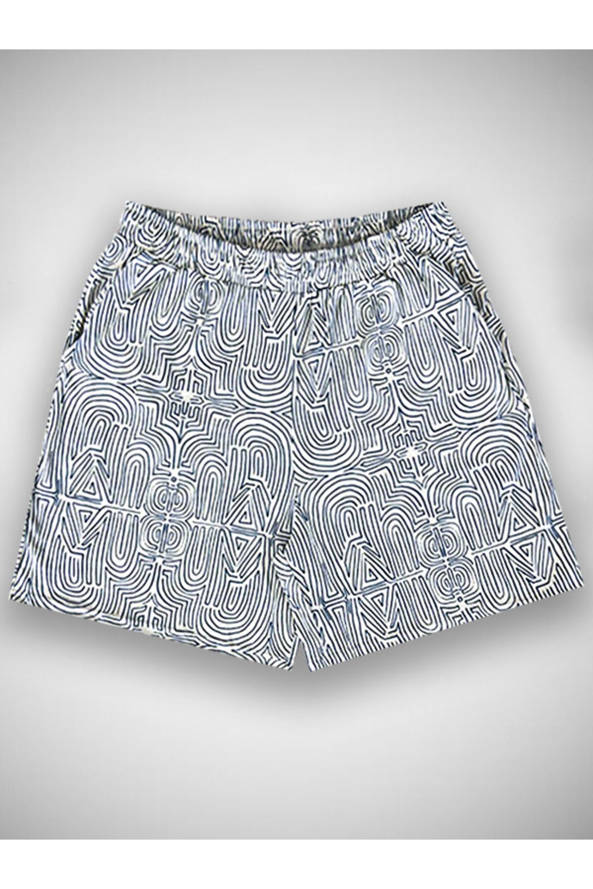 CİDAX Cidax Pamuklu UNISEX ŞORT-Beyaz Desenli