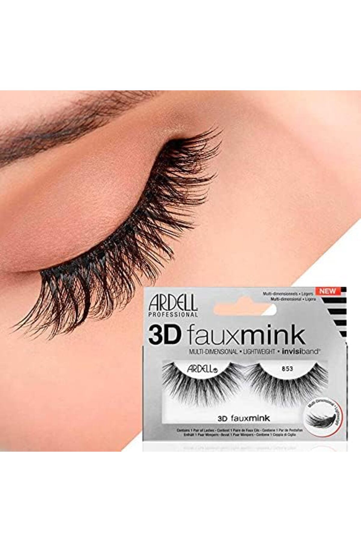Ardell-3d Fauxmink, Multi Dimensional, Lightweight And Invisiband, Flared Lashes - 853 2