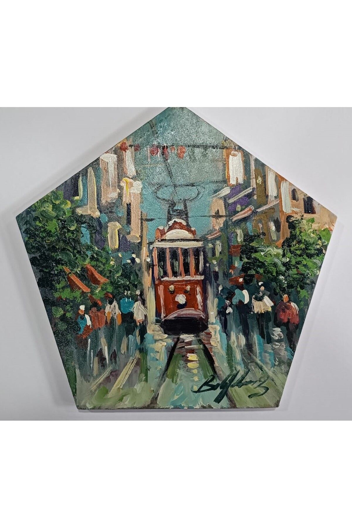 Yıldırım Kırtasiye 30cm beşgen tablo taksim manzaralı