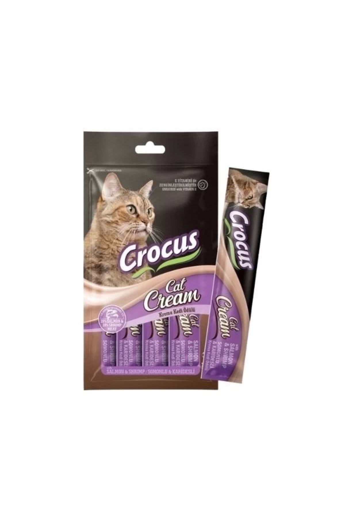 YNT İthalat Crocus Somonlu ve Karidesli Sıvı Kedi Ödül Maması 15 Gr 4 Adet
