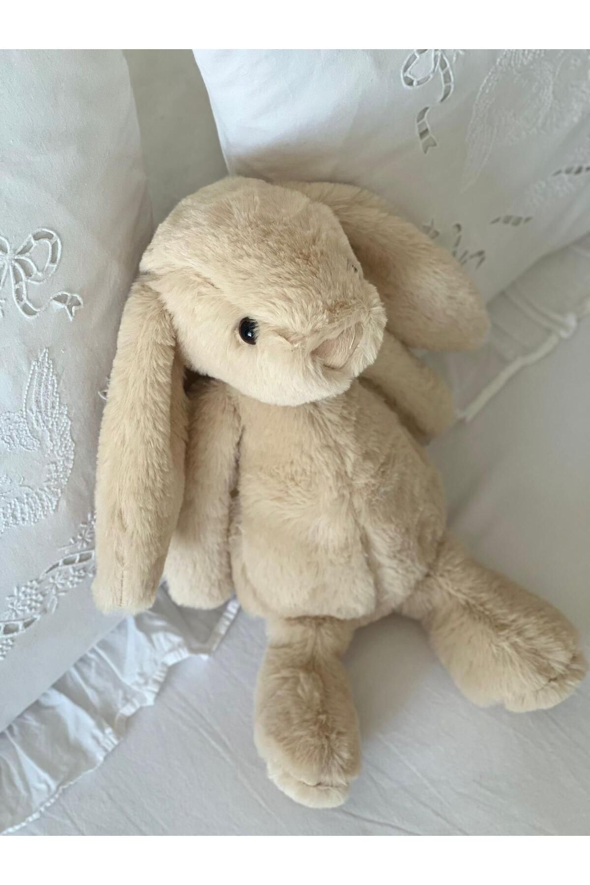 MR.Frenks Çocuk Sevimli Tavşan Uyku&Oyun Arkadaşı Peluş Yastık Bej 45 cm