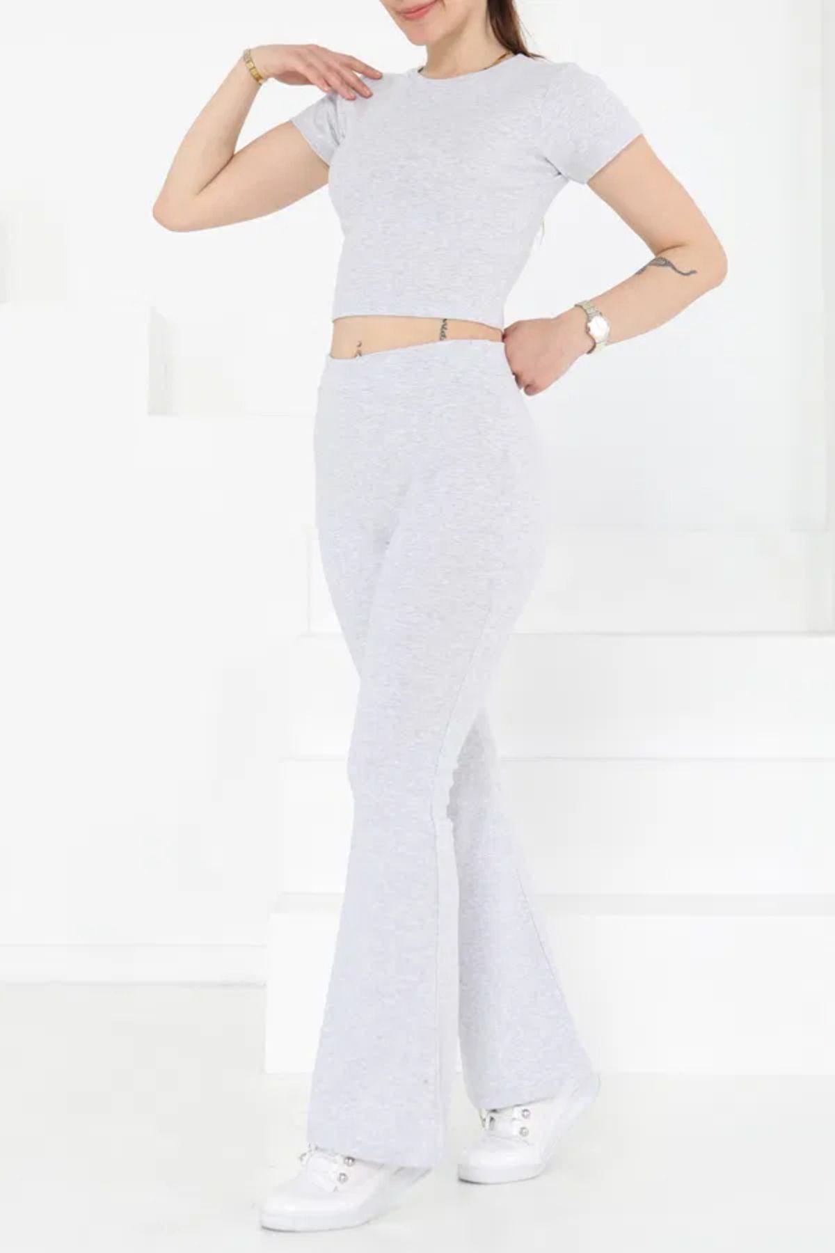 Butik Yüksek Bel Crop İkili Takım