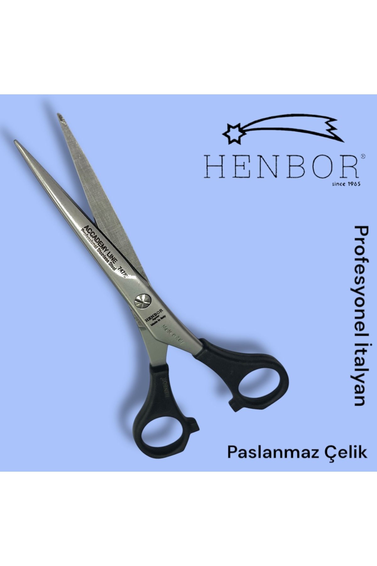 Henbor 747 6 inç Plastik Saplı Paslanmaz Çelik Saç Kesme Makası - Profesyonel