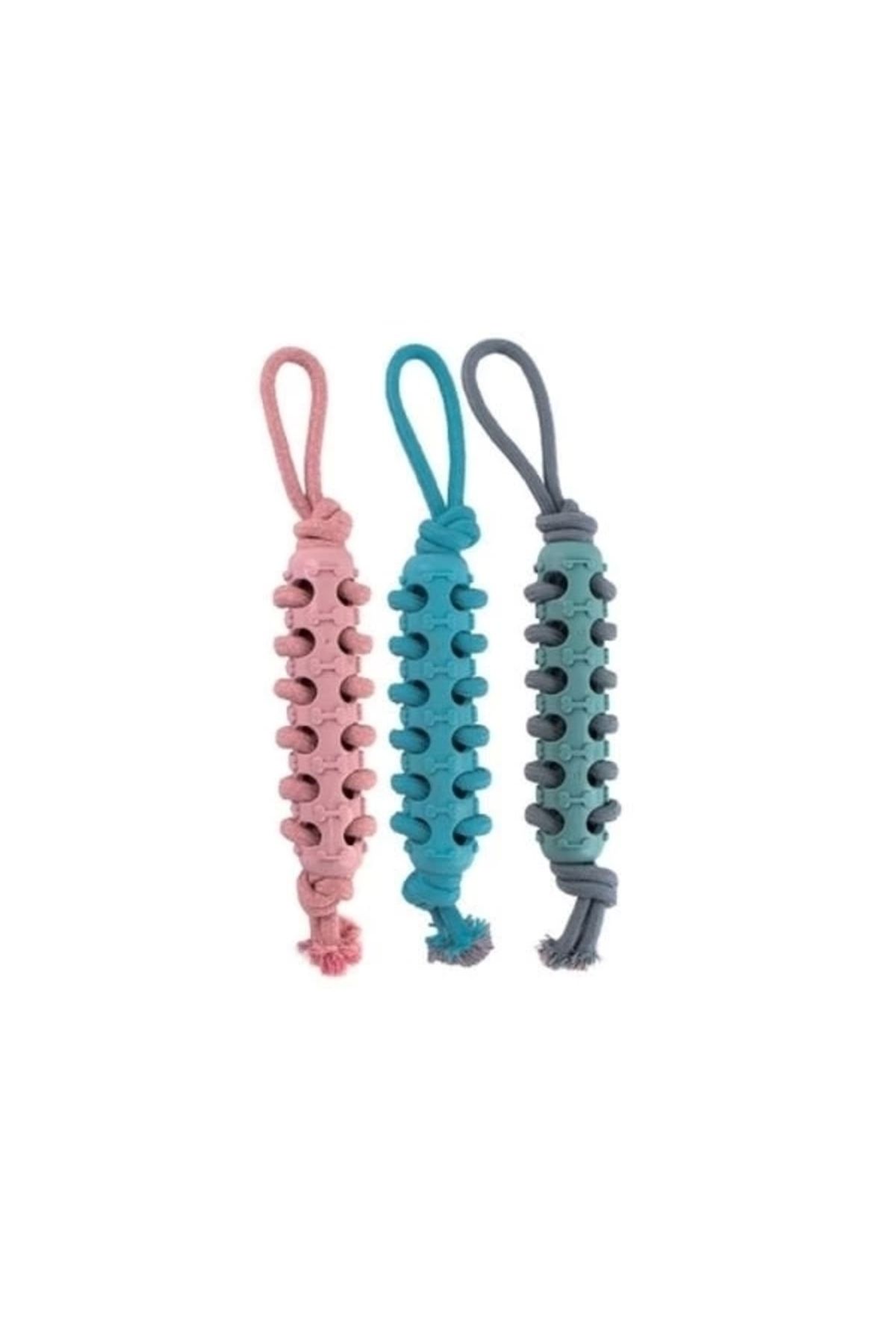 YNT İthalat Eastland Kemik Desenli İpli Plastik Köpek Çiğneme Oyuncağı 46 Cm