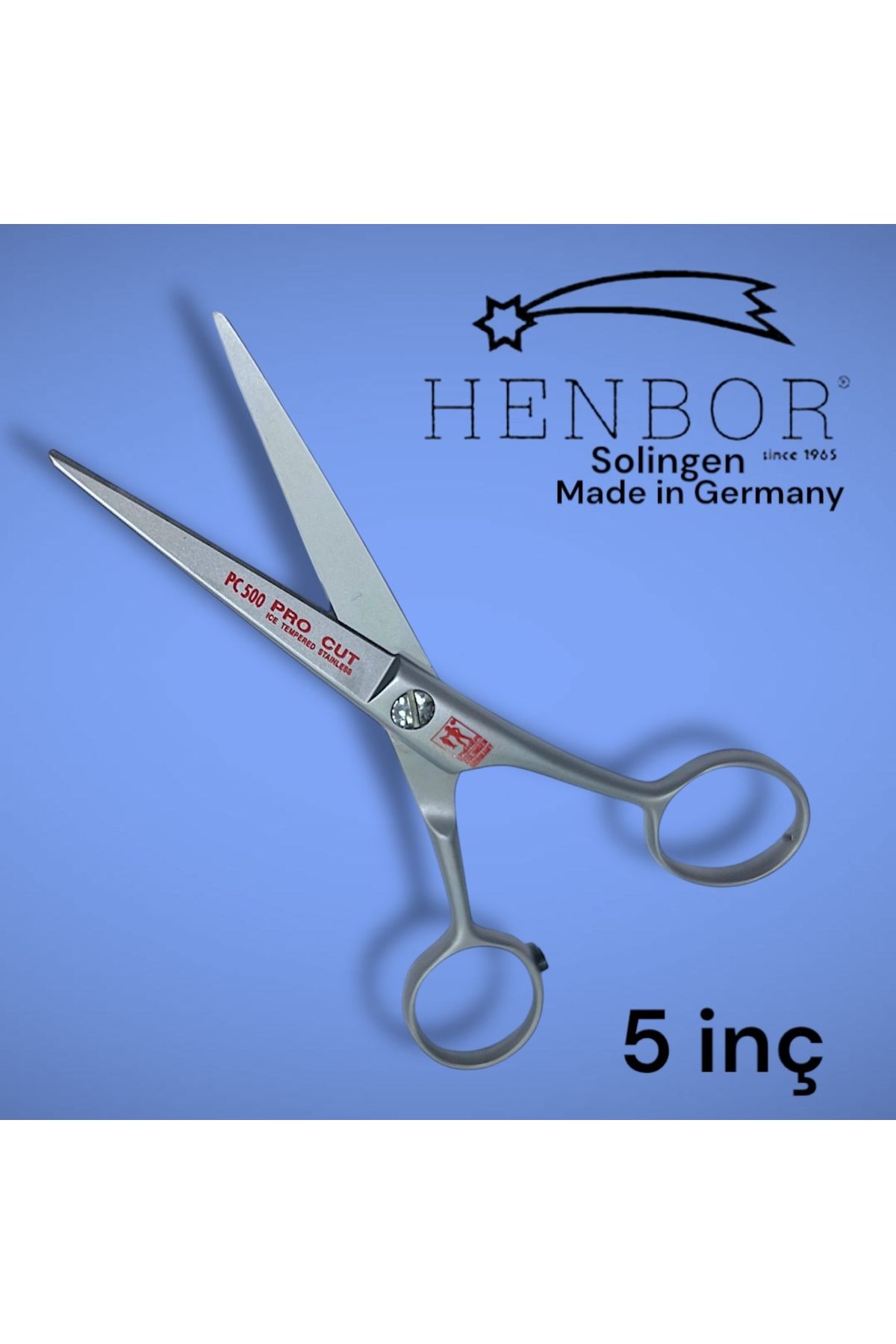 Henbor Fisher 5 inç Saç Kesme Makası , Bıyık Kesme Makası