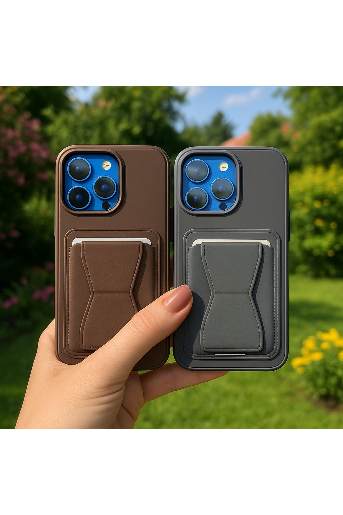 İnci İPhone 15 pro Max deri cüzdanlı standlı telefon kılıfı