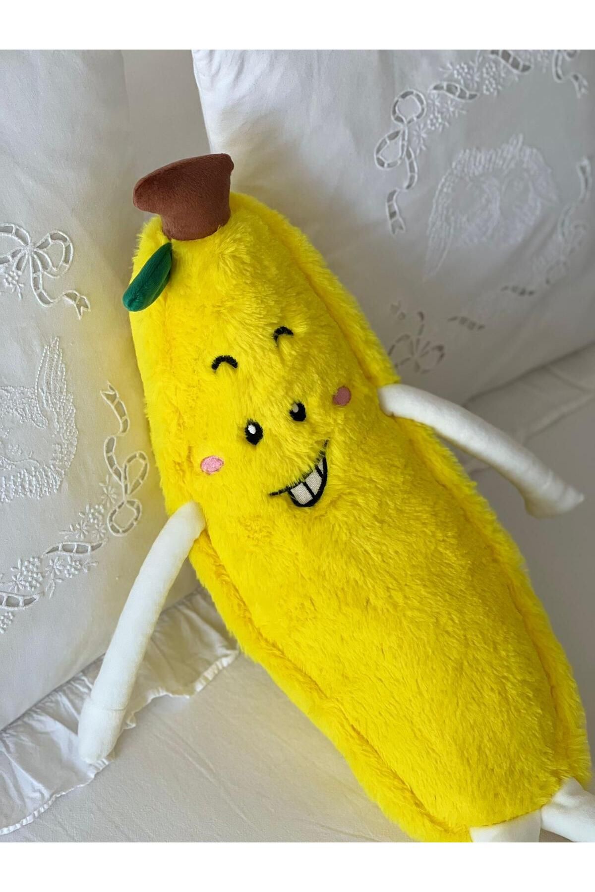 MR.Frenks Çocuk Sevimli MUZ Uyku&Oyun Arkadaşı Peluş Yastık Sarı 50 cm