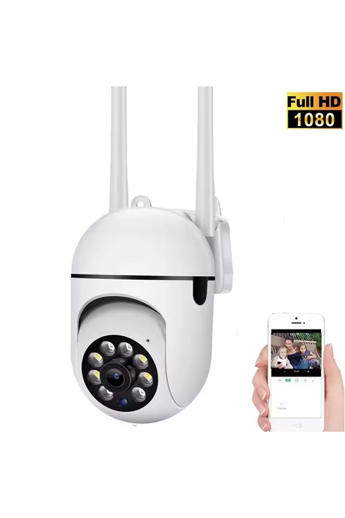 EXENAR İç Dış Mekan Full Hd Kamera Akıllı IP Kamera 1080P Wifi Haraket Takip Gece Görüşlü Su Geçirmez IP66