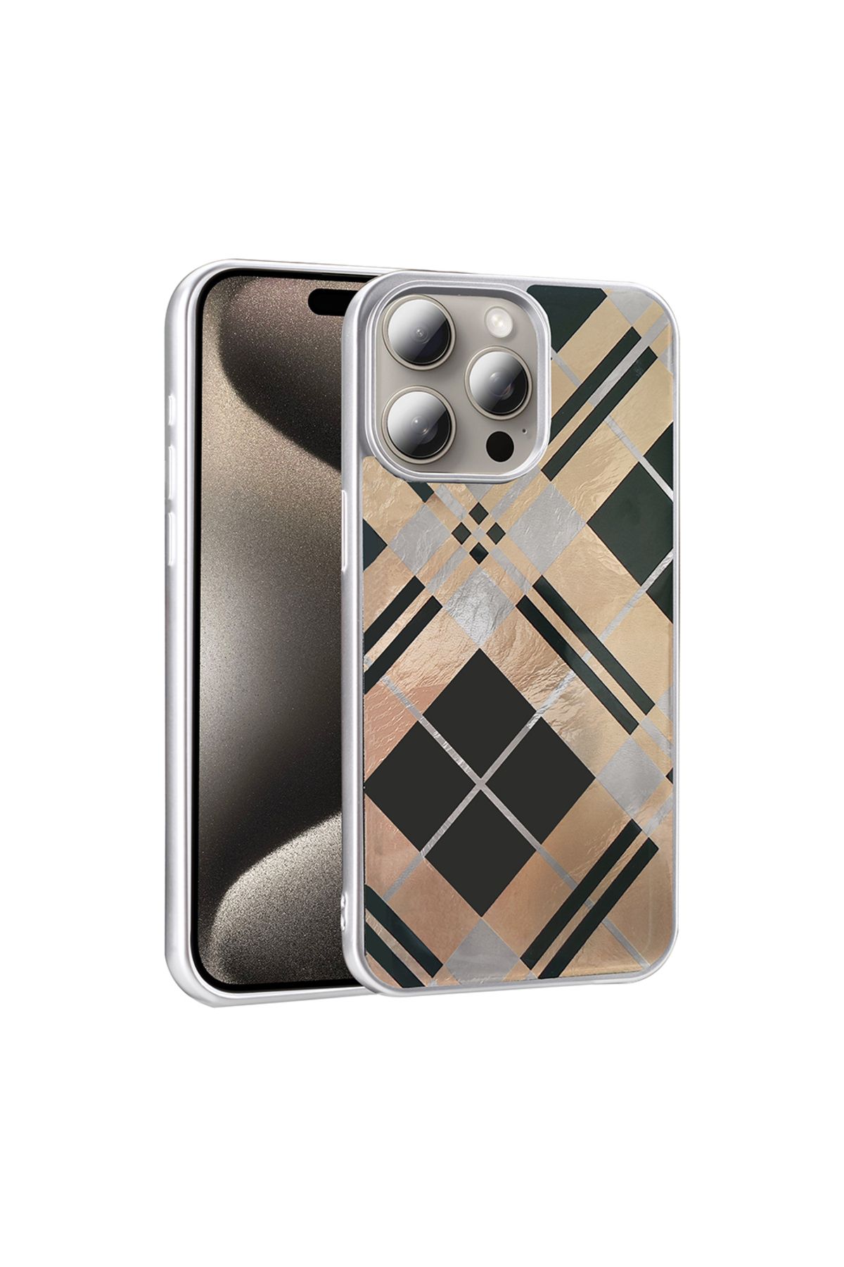 Başkenttekno iPhone 15 Pro Max Kılıf Desenli Mep Kapak