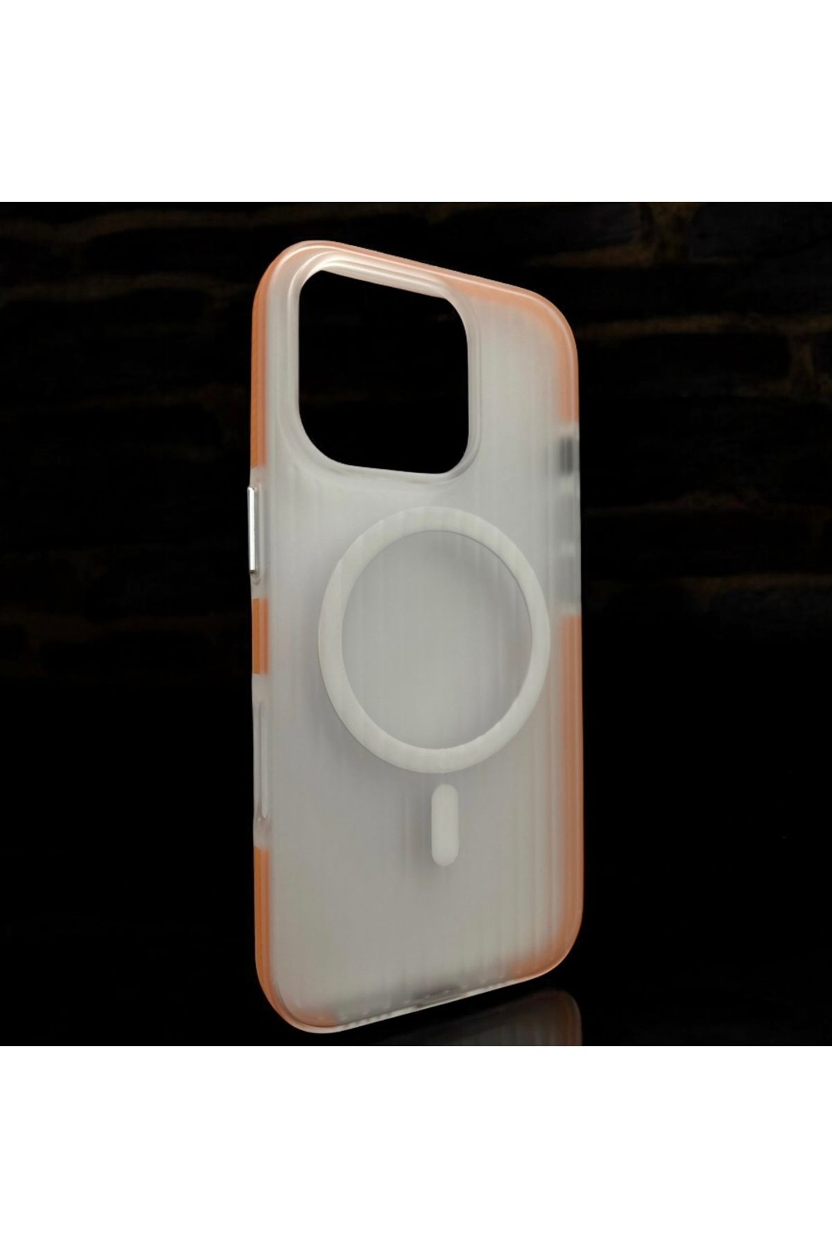 shop İPhone 16 Pro Uyumlu Ultra İnce Magsafe Turuncu Kılıf
