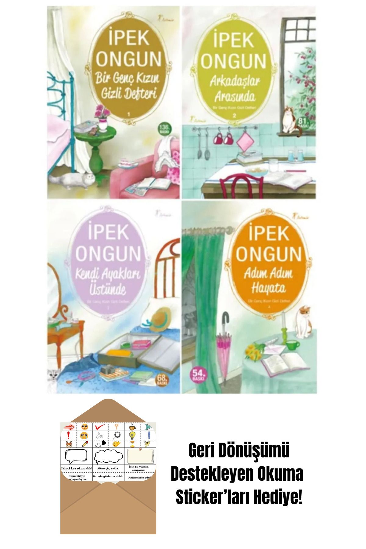 Artemis Yayınları Bir Genç Kızın Gizli Defteri 1-4. Kitaplar Set + Okuma Sticker'ları