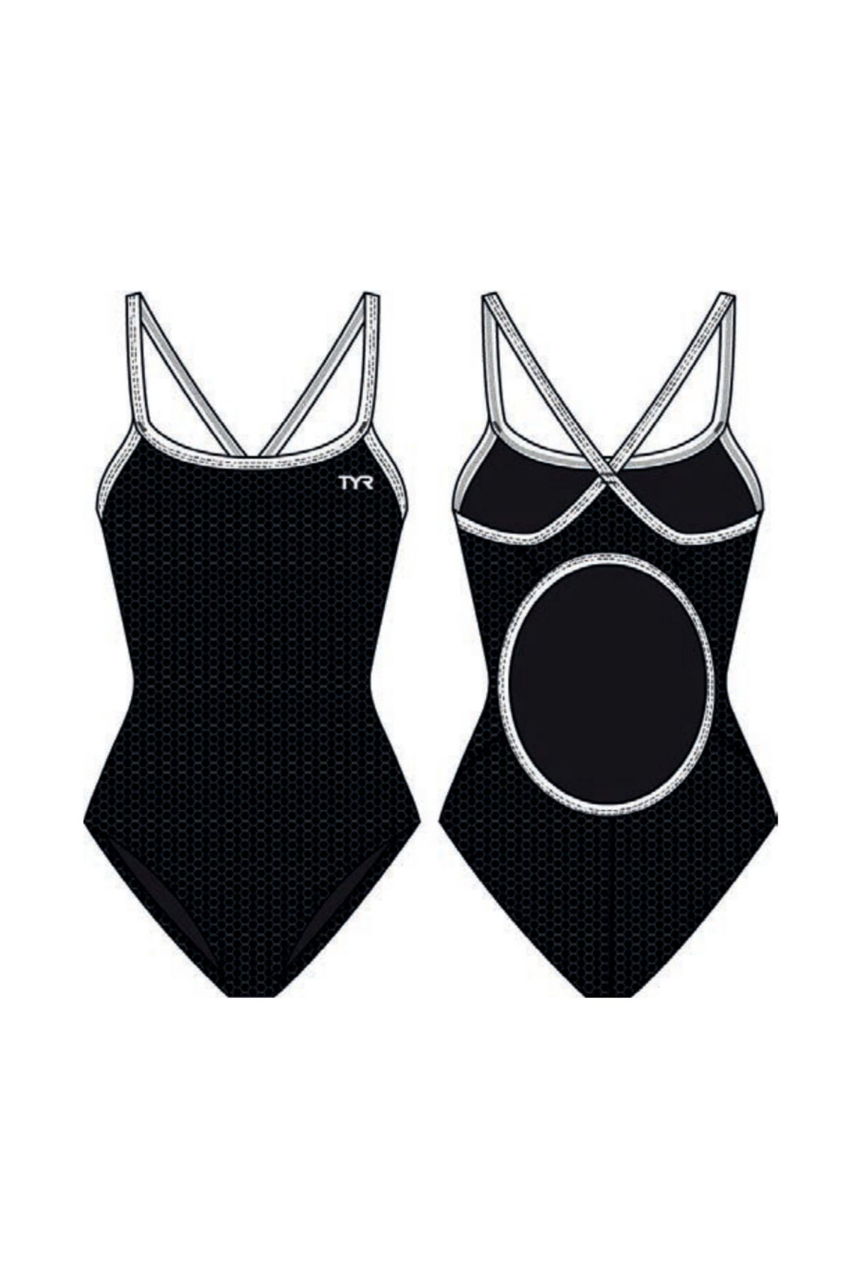 TYR Durafast Elite® DF Kız Çocuk Mayosu - Hexa (Siyah)