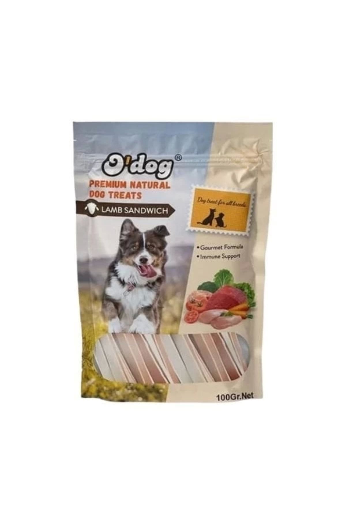 YNT İthalat O Dog Kuzu Etli Sandwich Köpek Ödül Maması 100 Gr