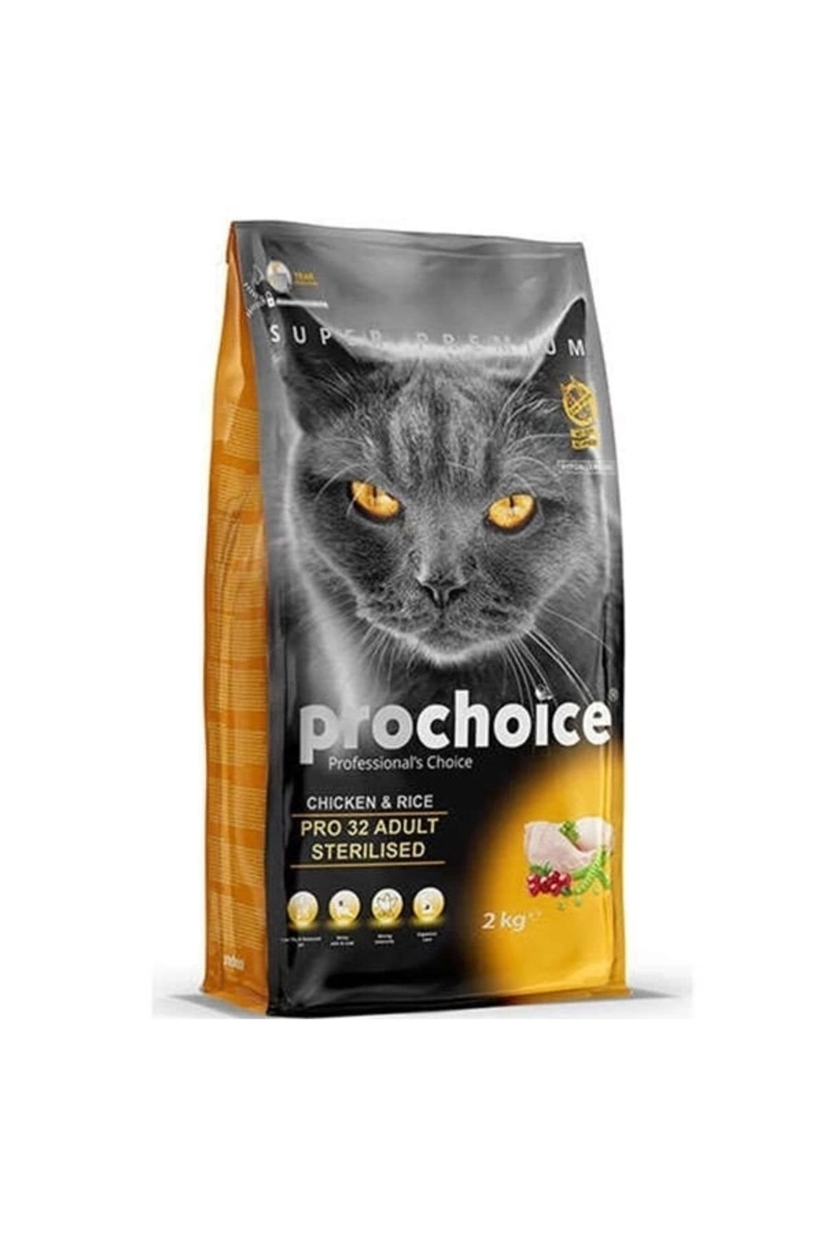 YNT İthalat Pro Choice Pro 32 Sterilised Tavuklu Kısırlaştırılmış Kedi Maması 2 Kg