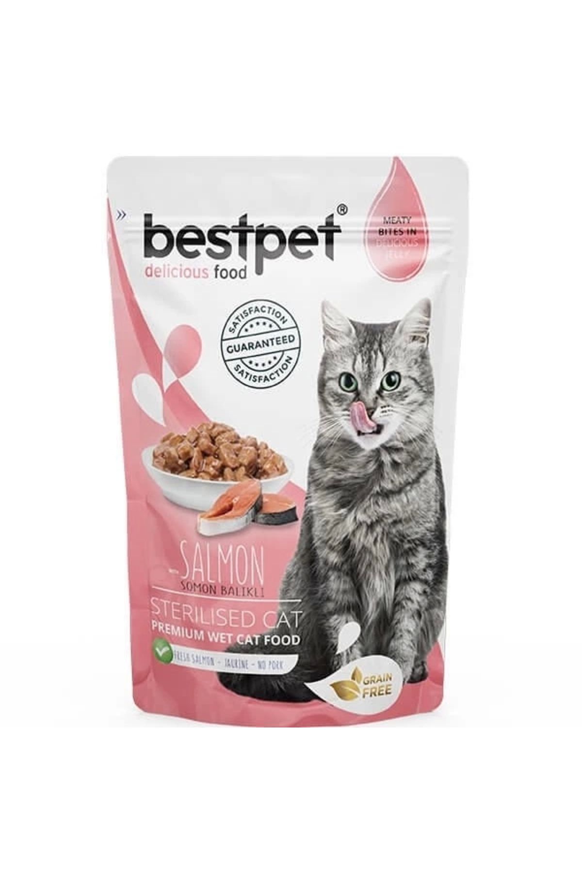 YNT İthalat BestPet Sterilised Jelly Pouch Somonlu Kedi Maması 85 Gr
